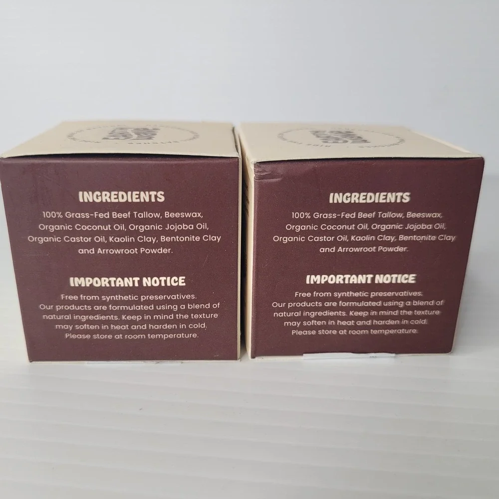 2 - Earth Wave All Natural Tallow Hair Clay 2.5oz Jars -‎ NEW